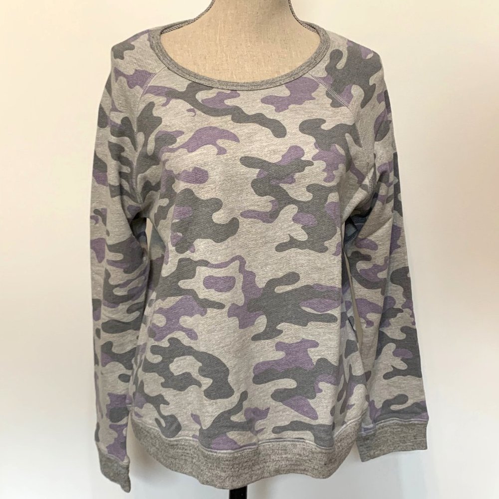 SUNDRY Gray Camouflage Sweatshirt Top Size 3